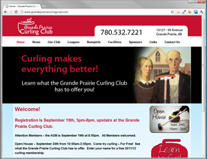 Grande Prairie Curling Club by Simple Websites Plus nine10